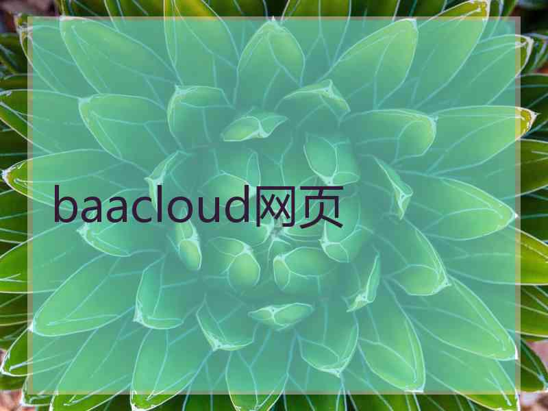 baacloud网页