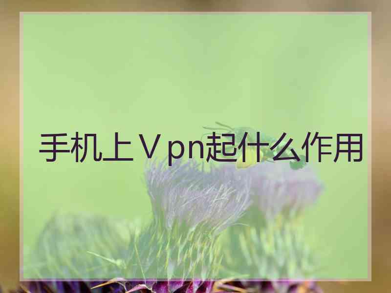 手机上Ⅴpn起什么作用