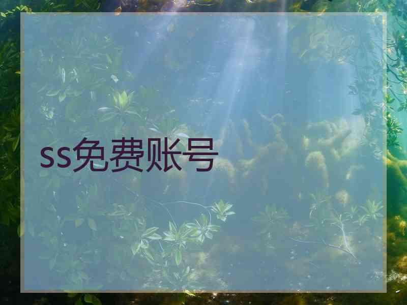 ss免费账号