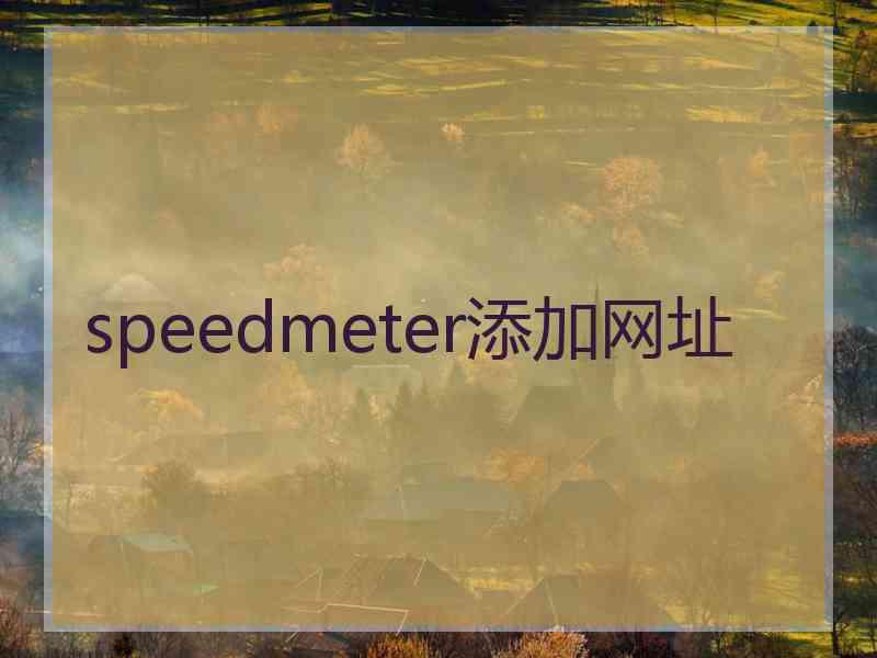 speedmeter添加网址