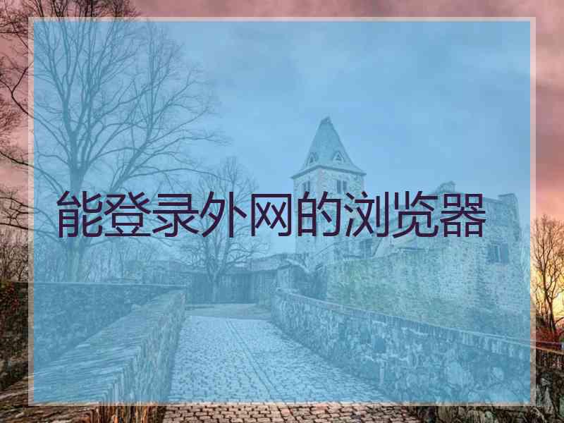 能登录外网的浏览器