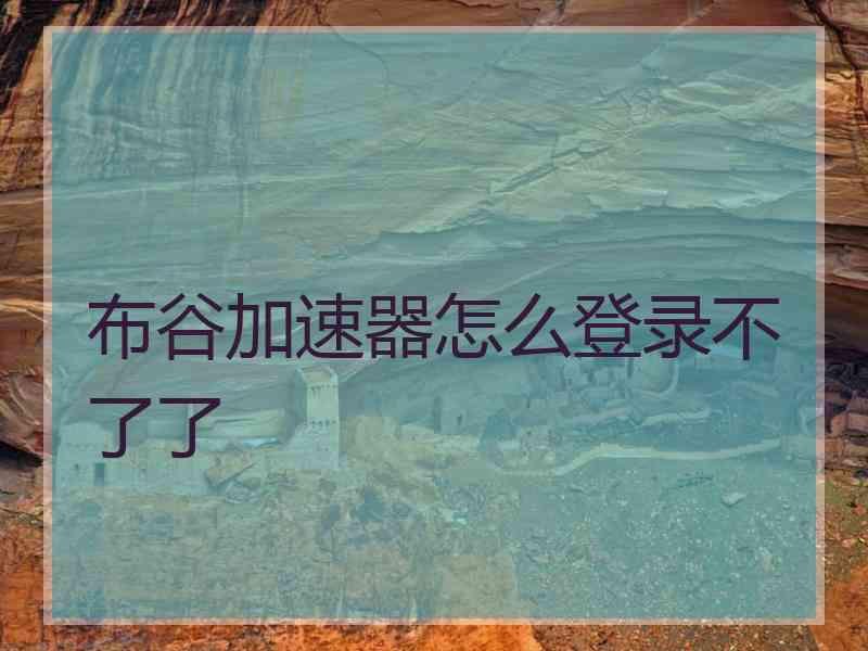 布谷加速器怎么登录不了了