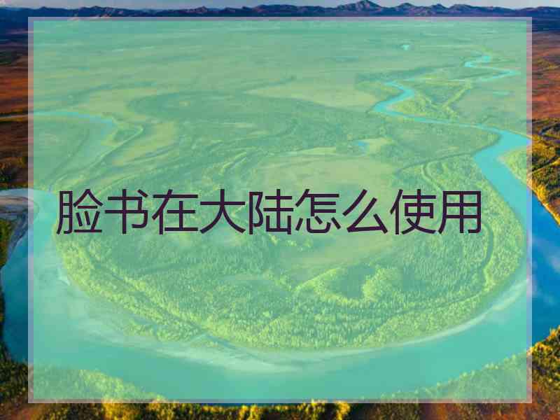 脸书在大陆怎么使用