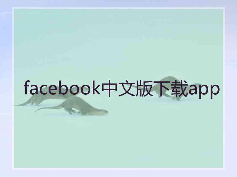 facebook中文版下载app