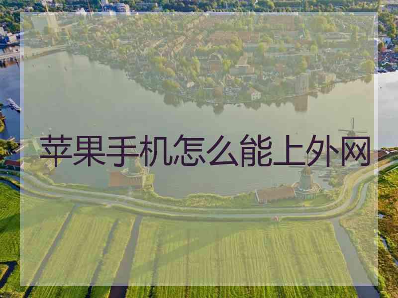 苹果手机怎么能上外网