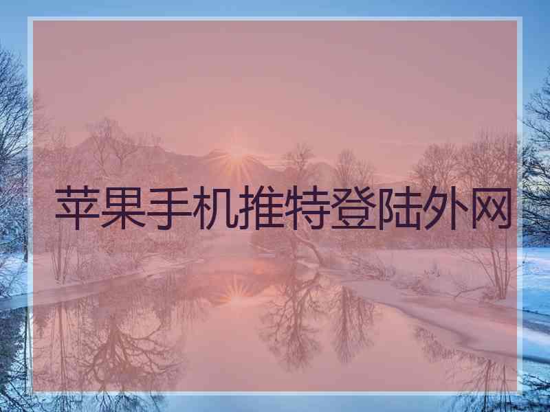 苹果手机推特登陆外网