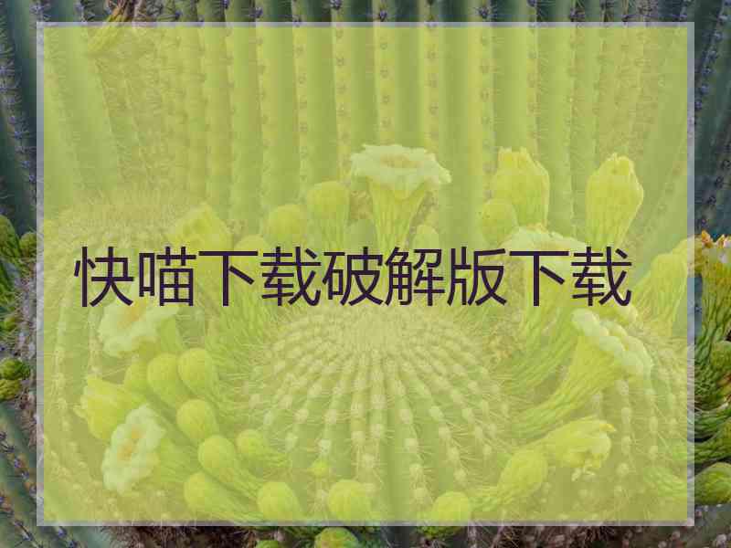 快喵下载破解版下载