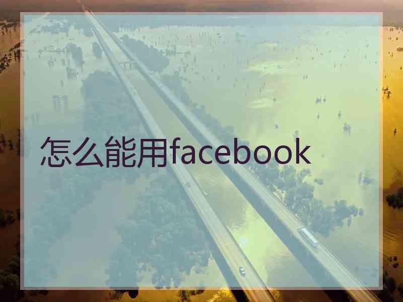 怎么能用facebook