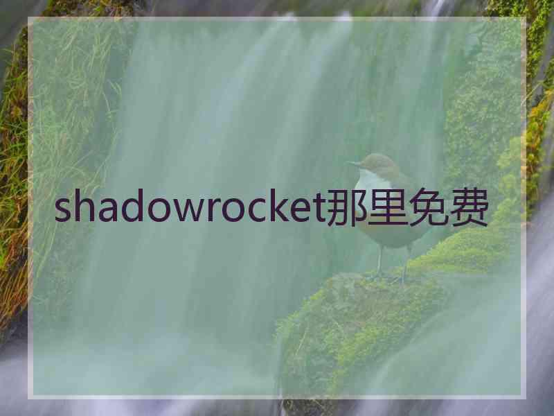 shadowrocket那里免费