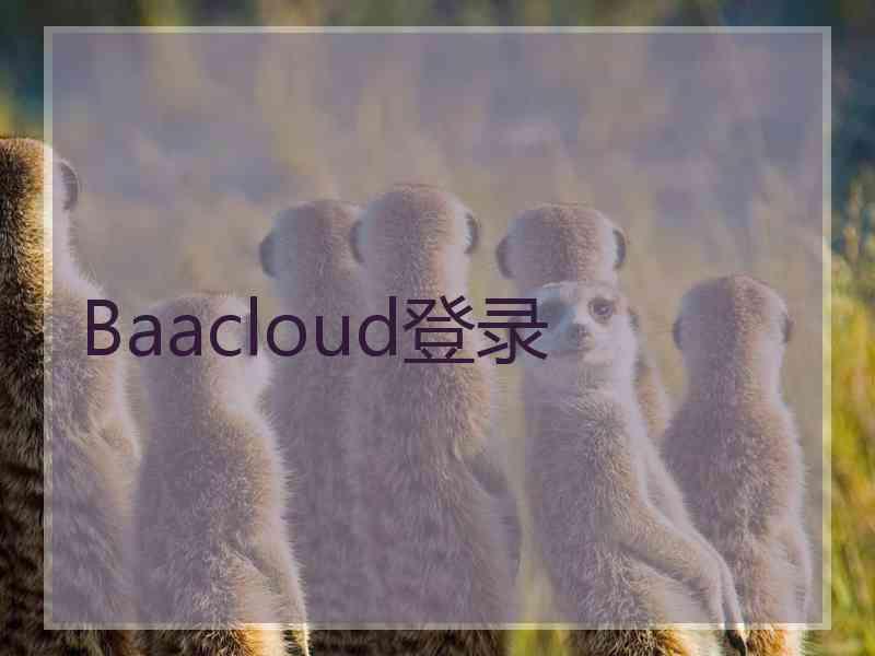 Baacloud登录