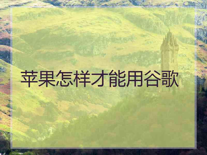 苹果怎样才能用谷歌