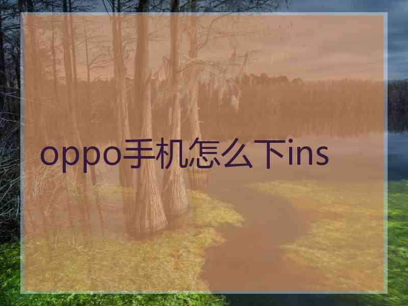 oppo手机怎么下ins