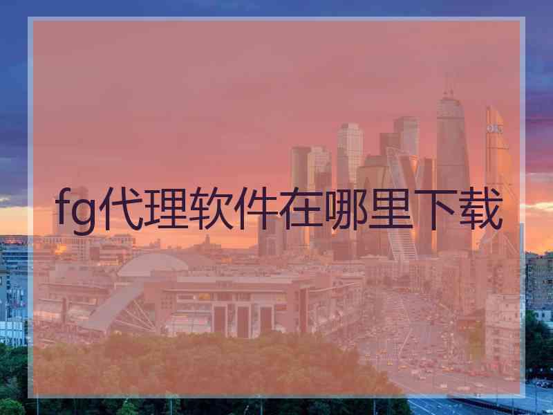 fg代理软件在哪里下载