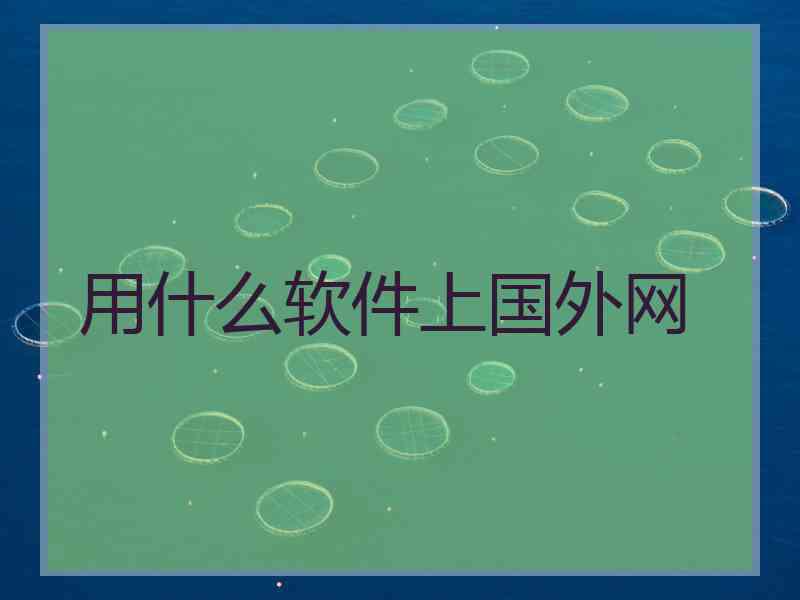 用什么软件上国外网