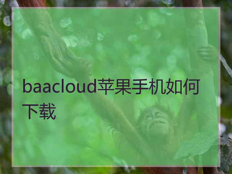 baacloud苹果手机如何下载