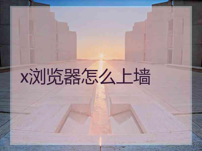 x浏览器怎么上墙