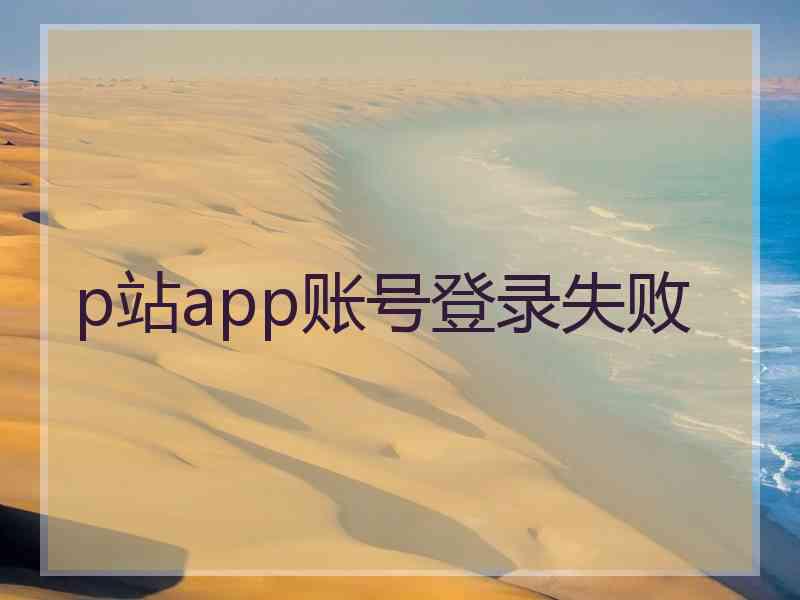 p站app账号登录失败