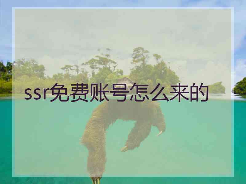 ssr免费账号怎么来的
