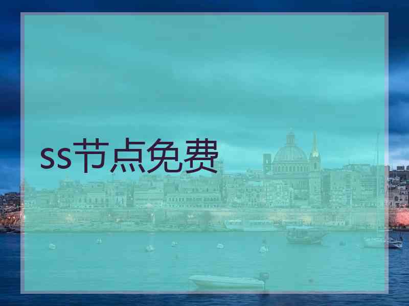 ss节点免费
