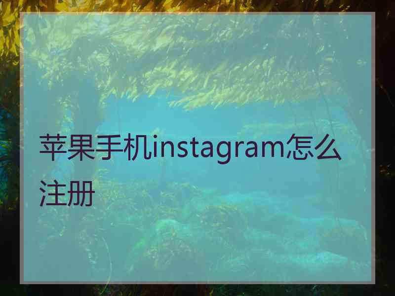 苹果手机instagram怎么注册