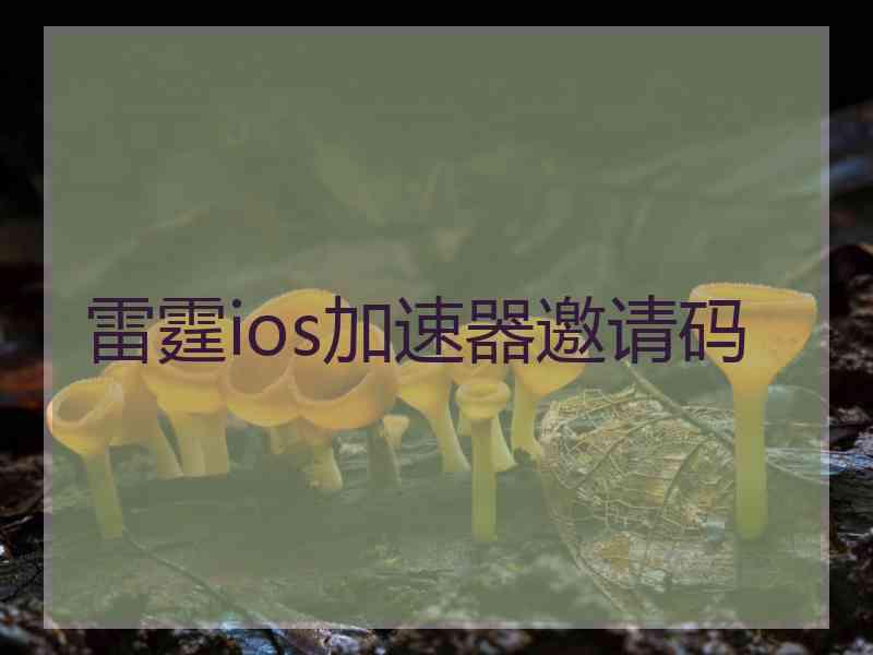 雷霆ios加速器邀请码