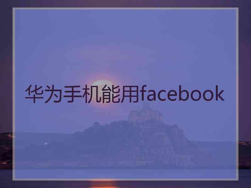 华为手机能用facebook
