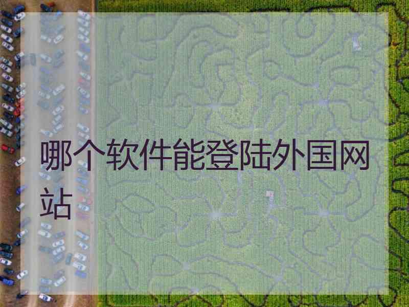 哪个软件能登陆外国网站