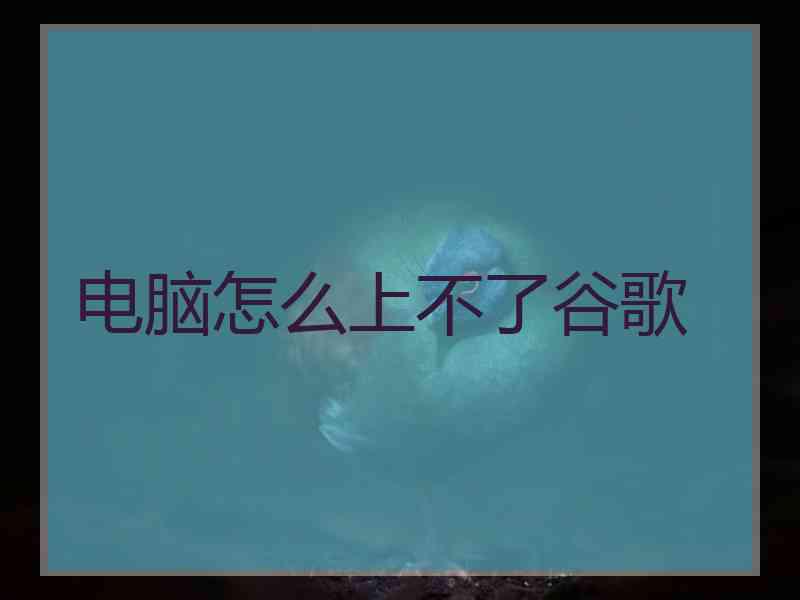 电脑怎么上不了谷歌