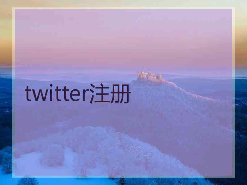 twitter注册