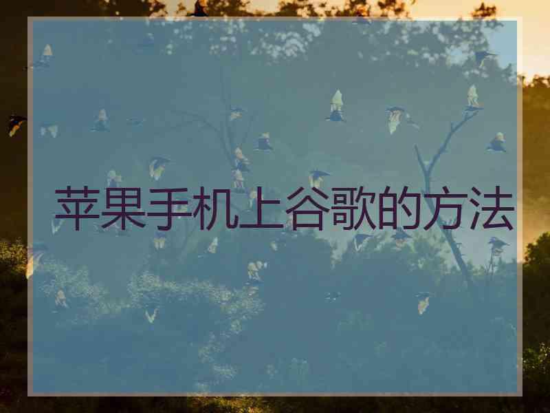 苹果手机上谷歌的方法