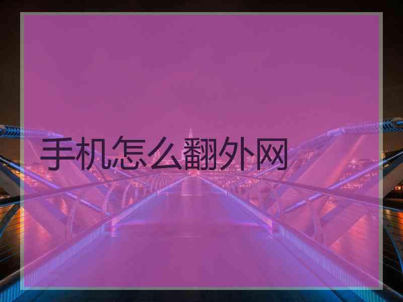 手机怎么翻外网