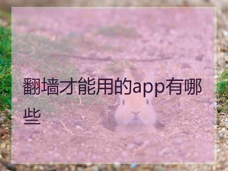 翻墙才能用的app有哪些