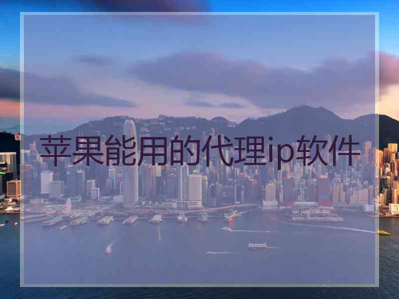 苹果能用的代理ip软件