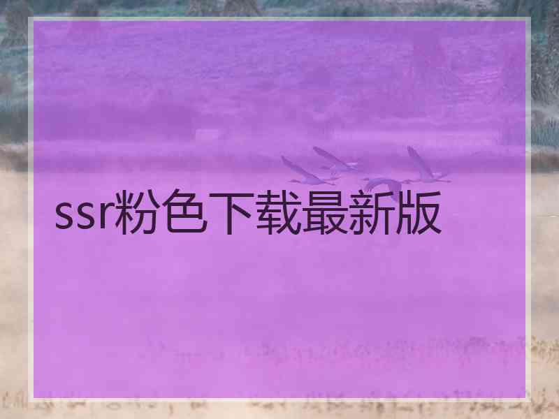 ssr粉色下载最新版
