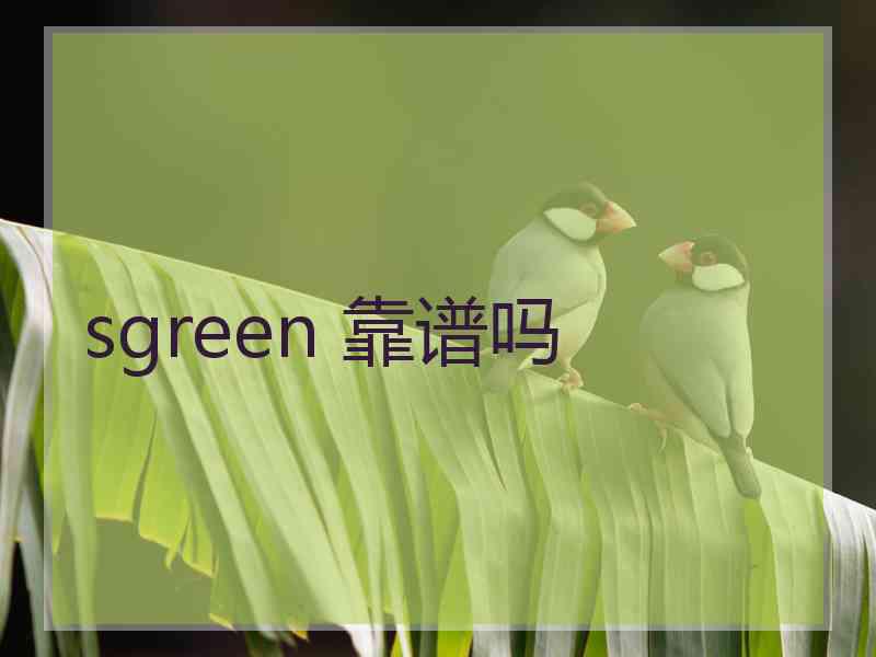 sgreen 靠谱吗