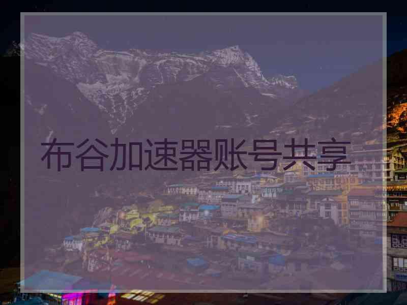 布谷加速器账号共享