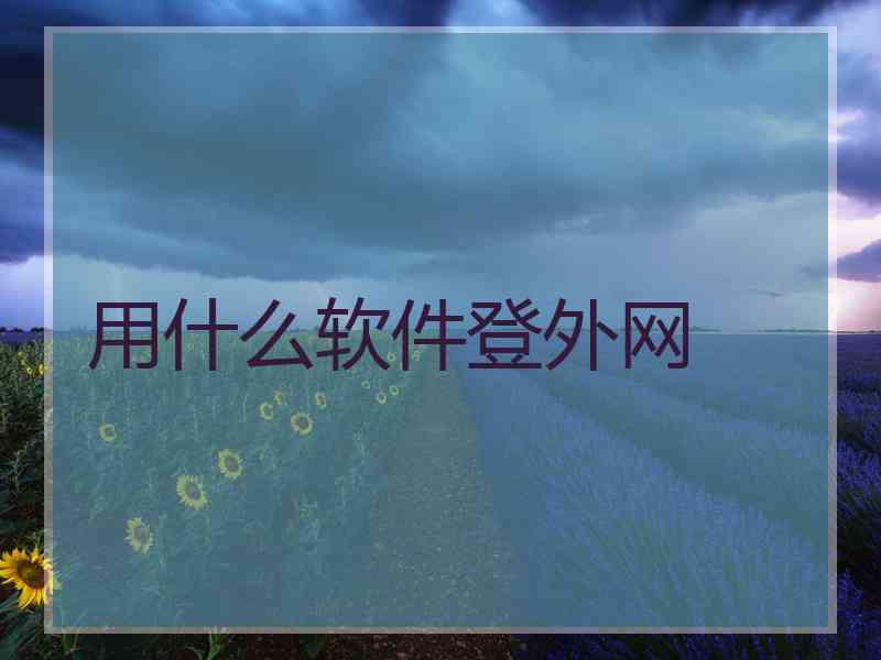 用什么软件登外网