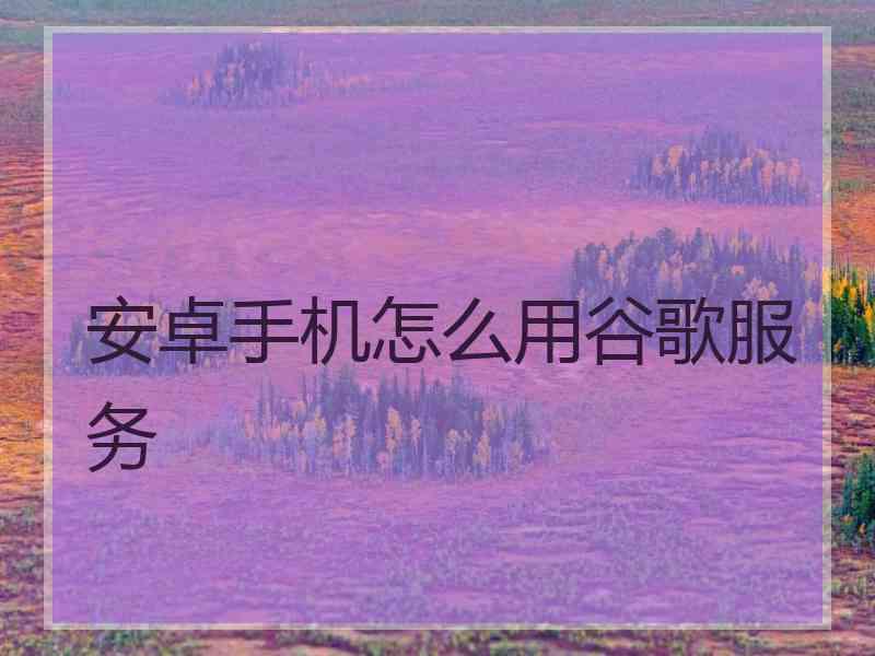 安卓手机怎么用谷歌服务