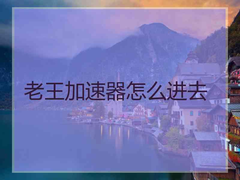 老王加速器怎么进去