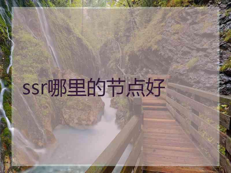 ssr哪里的节点好