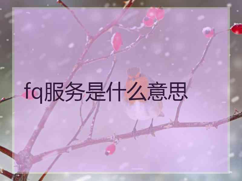 fq服务是什么意思