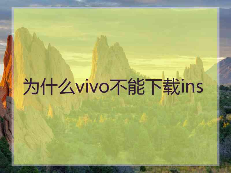 为什么vivo不能下载ins