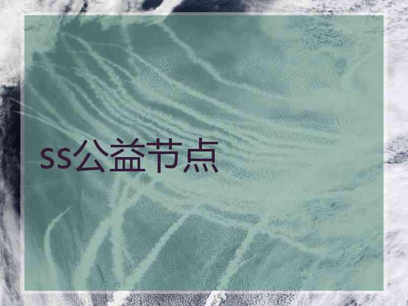 ss公益节点