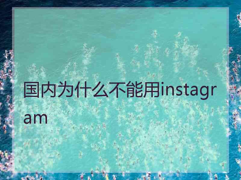 国内为什么不能用instagram