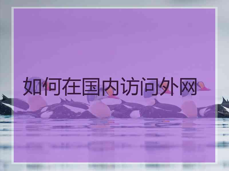 如何在国内访问外网