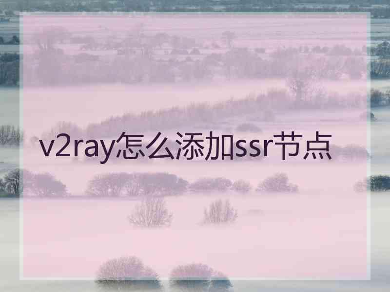 v2ray怎么添加ssr节点