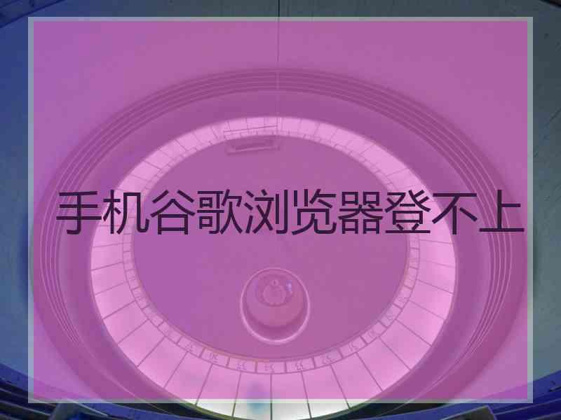 手机谷歌浏览器登不上